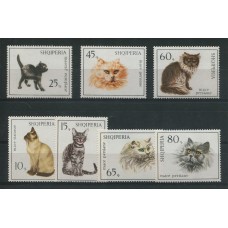 ALBANIA 1966 Yv. 915/21 GATOS SERIE COMPLETA DE ESTAMPILLAS NUEVAS MINT FAUNA